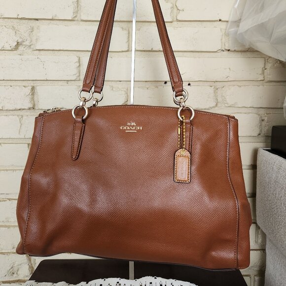 Coach Christie Carryall Brown Leather Handbag Purse - Picture 3 of 15